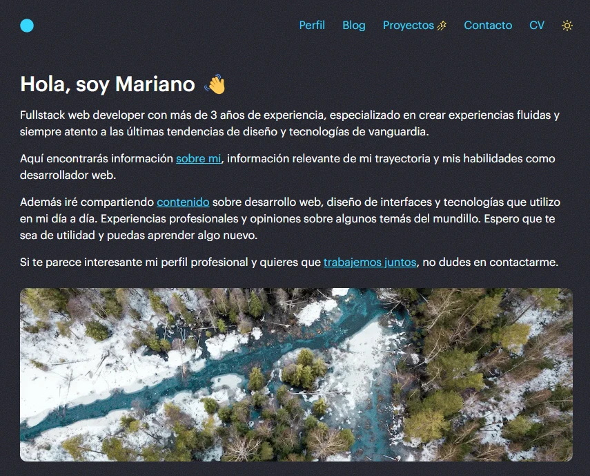 Screenshot de la página de inicio Screenshot de la página de inicio