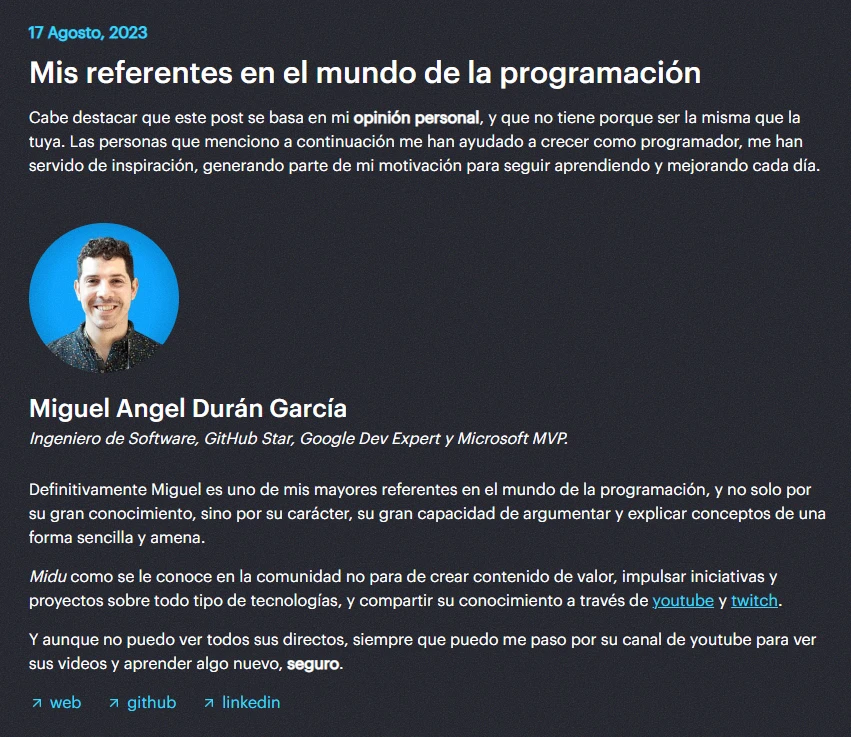 Publicación del blog Publicación del blog